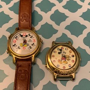 Two vintage micky mouse watches not sure if they still work